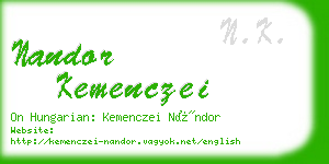 nandor kemenczei business card